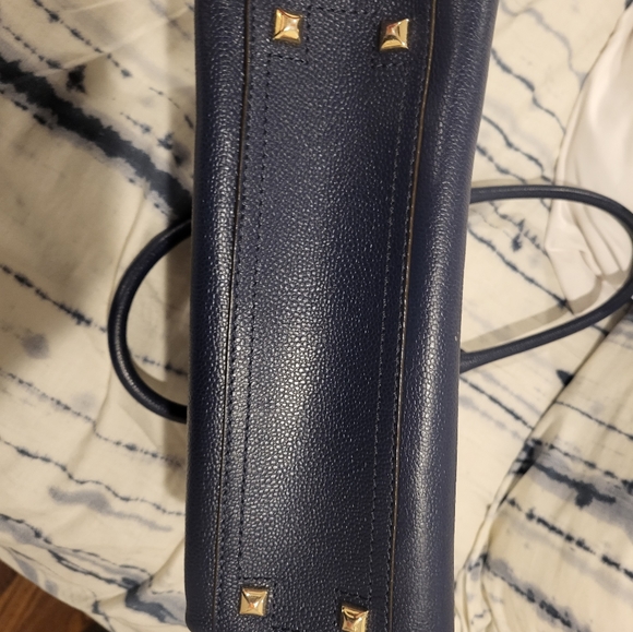 Henri Bedal satchel leather _ dark royal blue _ gold - Picture 12 of 16